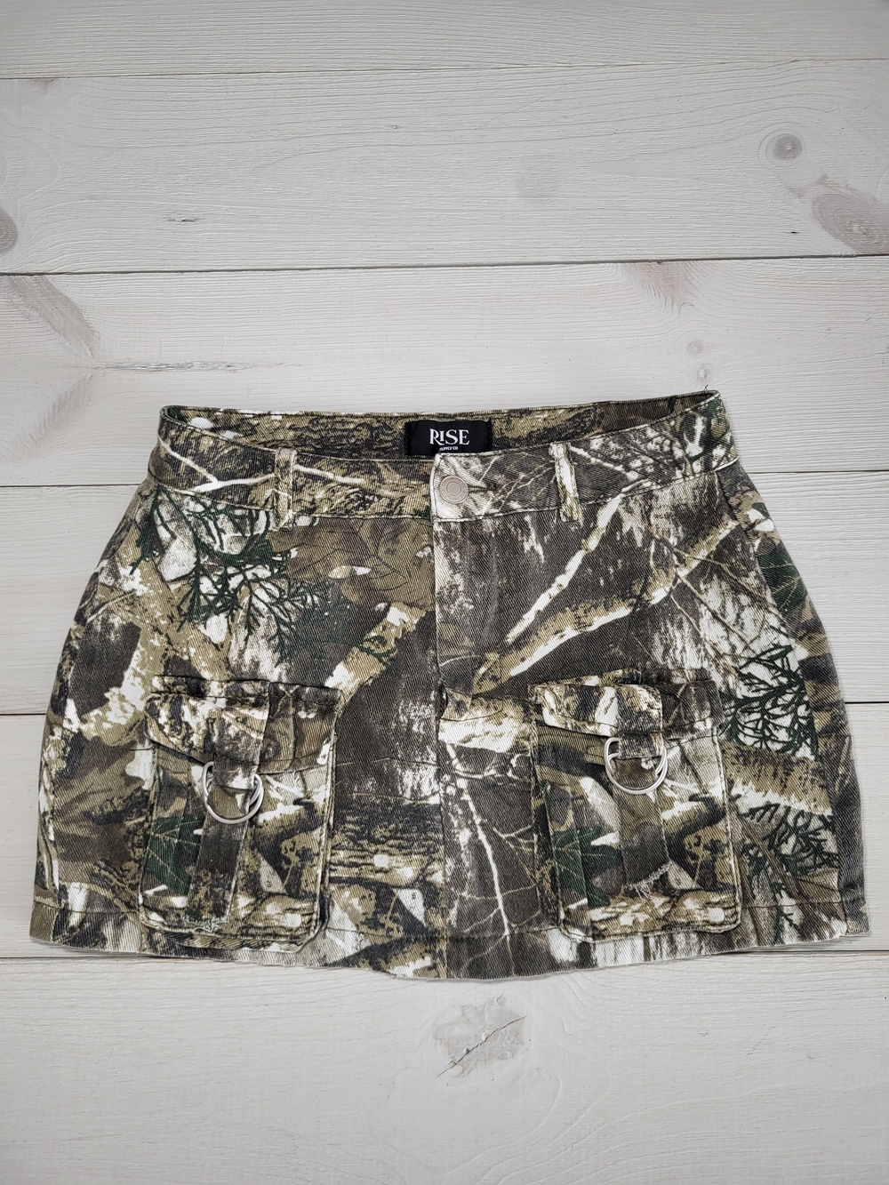 Mini Skirt Camouflage Cargo Cotton Outdoors Casual Gorpcore.